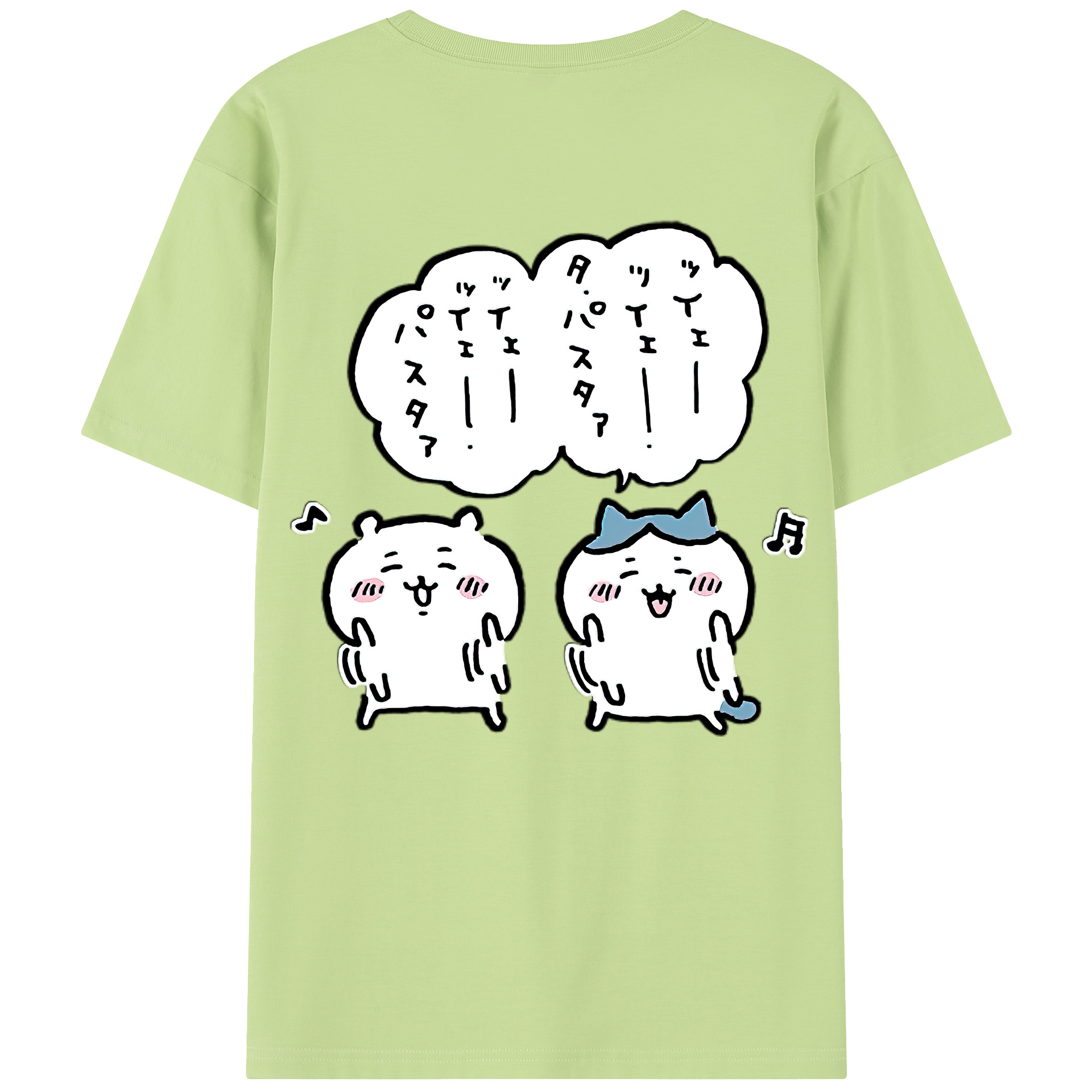（画像用） ちいかわ ハチワレ Chii-kawa hachiware 綿100％半袖Tシャツ（背面プリント）